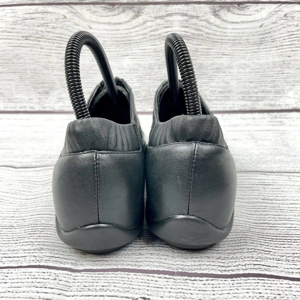 Dansko Camille Black Zip Up Perforated Loafer Clog Shoes Size 38